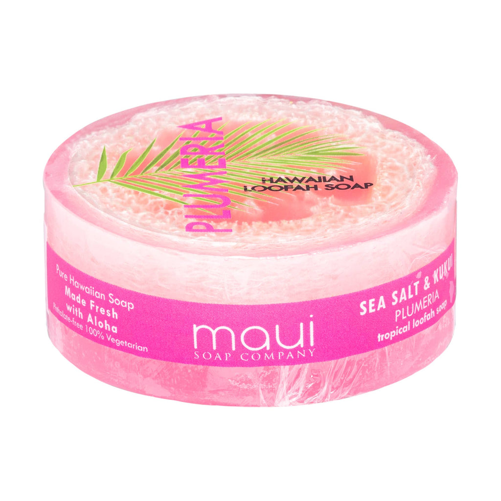 Plumeria Sea Salt & Kukui Exfoliating Loofah Soap 4.75oz
