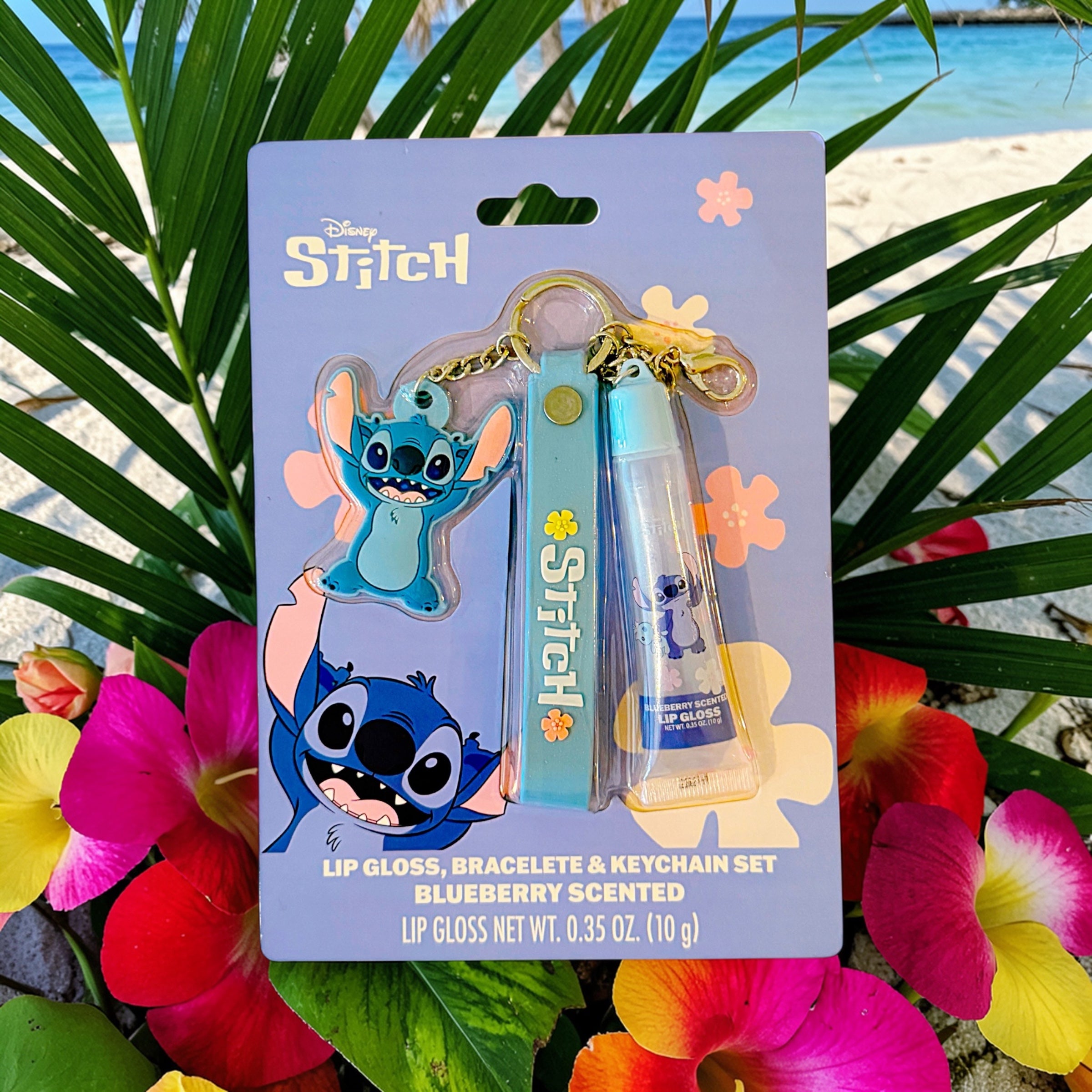 Stitch Lip Gloss, Bracelet and Keychain