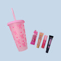 4 Lip Gloss Bundle & 24oz Plastic Tumbler - Kawaii Collection