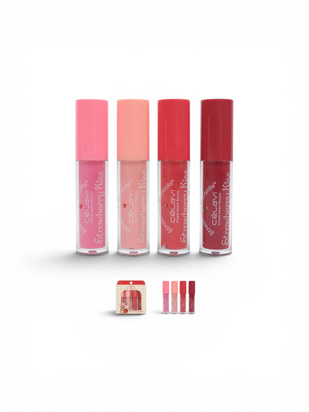 Celavi Strawberry Shortcake 4pc Lip Gloss Set