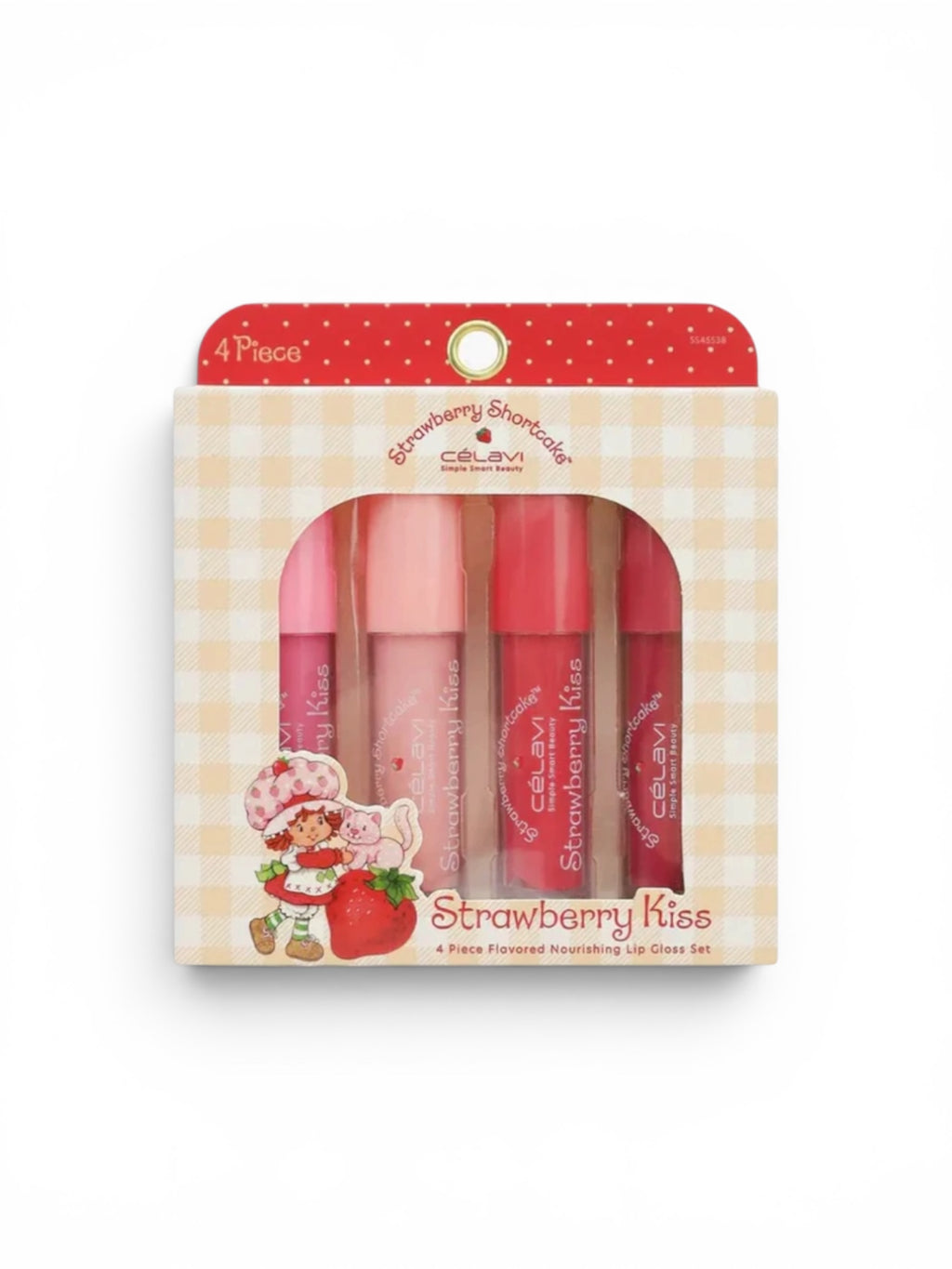 Celavi Strawberry Shortcake 4pc Lip Gloss Set