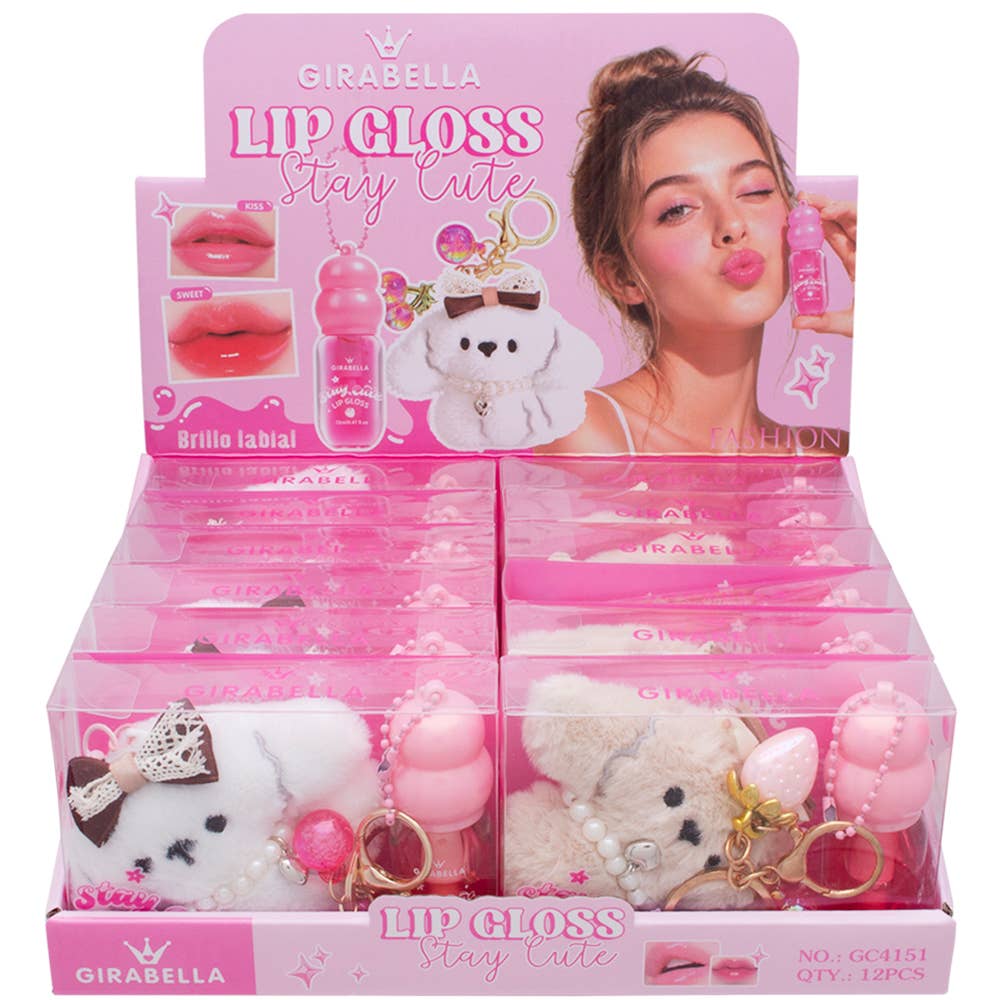 GIRABELLA STAY CUTE LIP GLOSS W DOLL KEYCHAIN